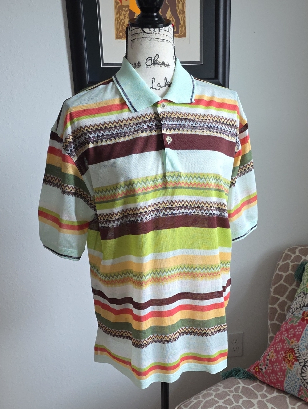 Missoni Sport Short-sleeved polo shirt in zigzag cotton knit